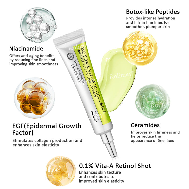 ☀️Made and shipped from the UK 💫Rolimey® Botox & Vita-A Retinol Shot Wrinkle-Lift Tightening cream - Last Day Promotion 70% OFF