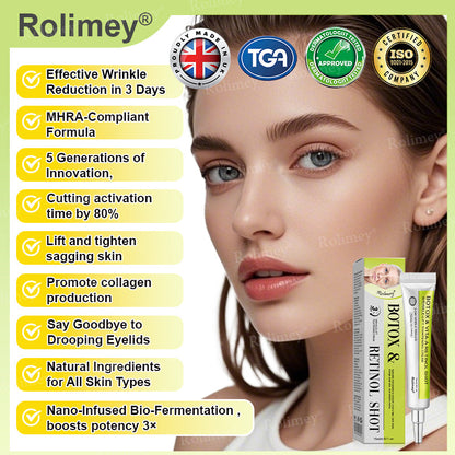 ☀️Made and shipped from the UK 💫Rolimey® Botox & Vita-A Retinol Shot Wrinkle-Lift Tightening cream - Last Day Promotion 70% OFF