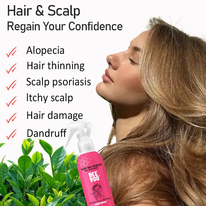 🫧DeeVoo™ Luxe Bee Venom Scalp Treatment HairGrᴏᴡth Hair Spray(Hurry! 80% OFF - Only 30 minutes left 🫧)